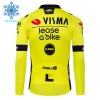 Maglia 2024 Jumbo-Visma Lease A Bike Manica Lunga Winter Invernale Giallo